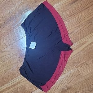 Free People! Intimately Layered Up Mesh Shorts In Black & Red NWT!